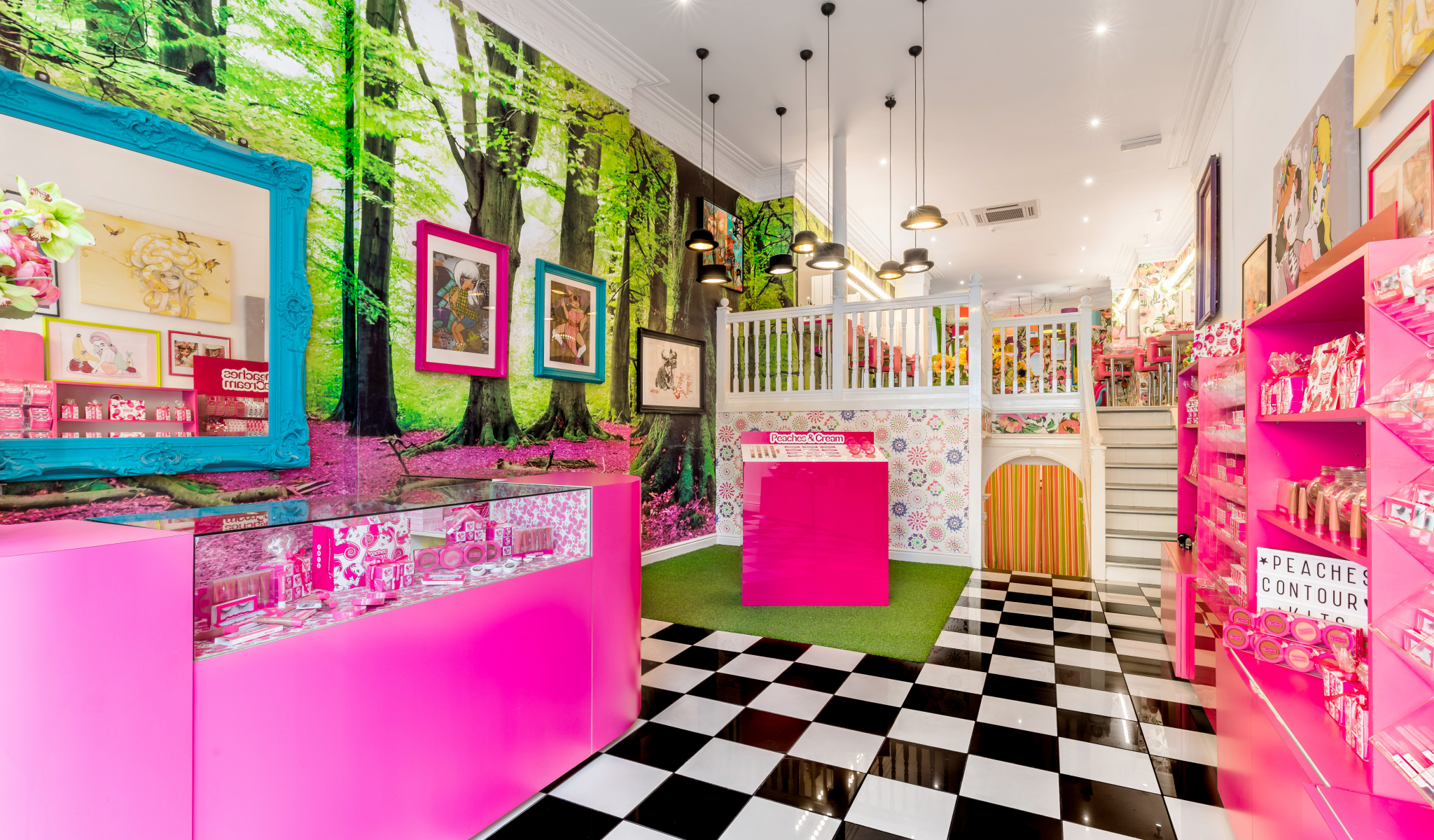 Inside interior of the Peaches & Cream salon